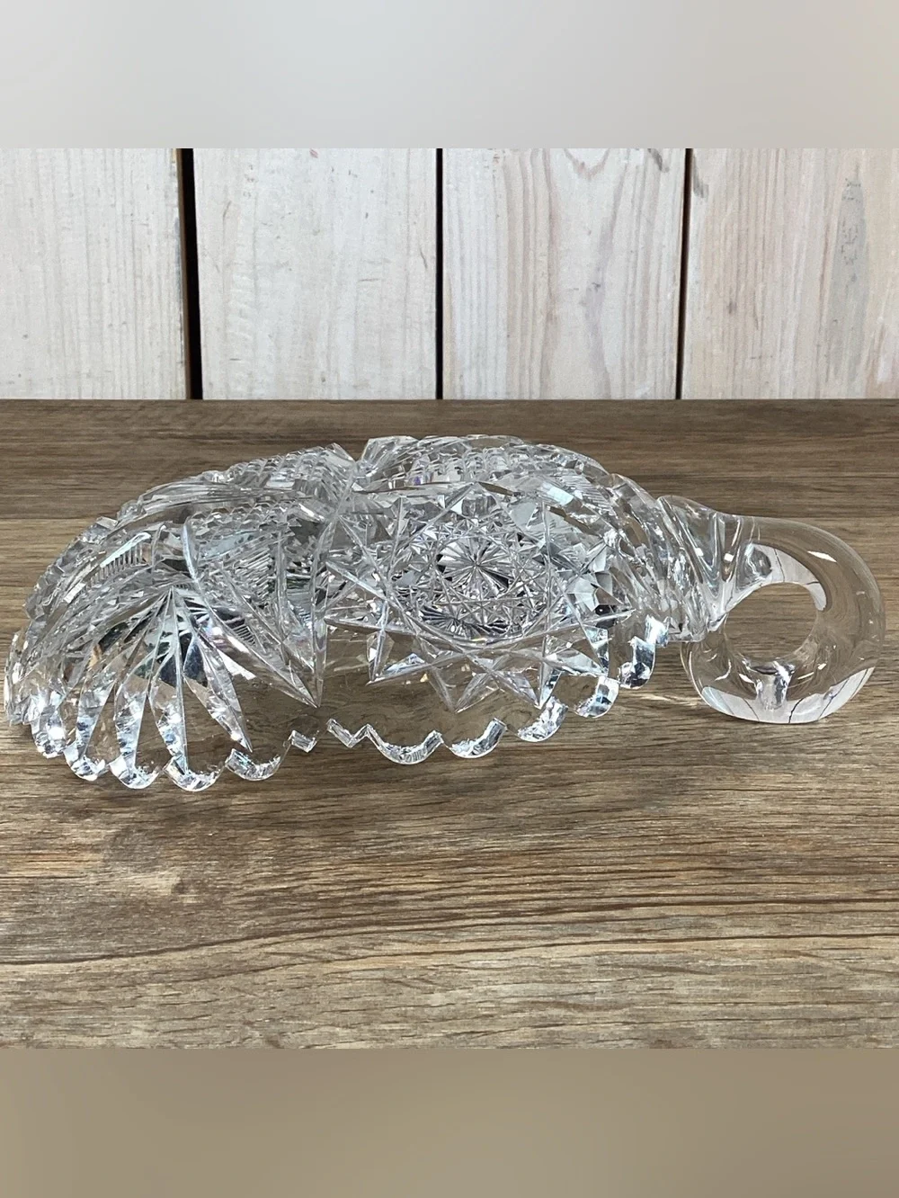 Vintage Brilliant Cut Crystal Nappy Dish with Cocktail Fork